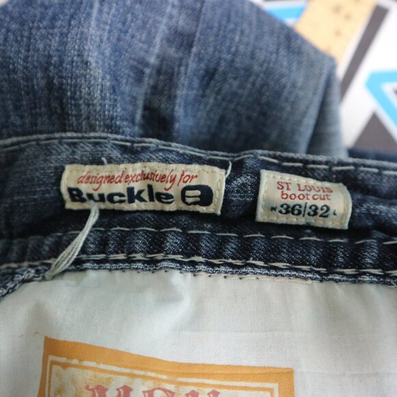 MEK Denim Heavy Boot Cut Thrashed Baggy 36W - Picture 8 of 8